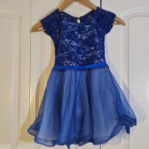 Girls Costume Performance Ballet Tutu Recital Dance Cobalt Blue Lace Sz LC